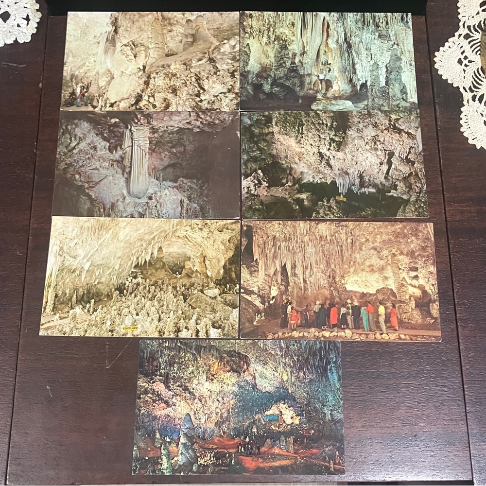 Lot of 7 Vintage Carlsbad Caverns New Mexico Postcards American Scrapbook